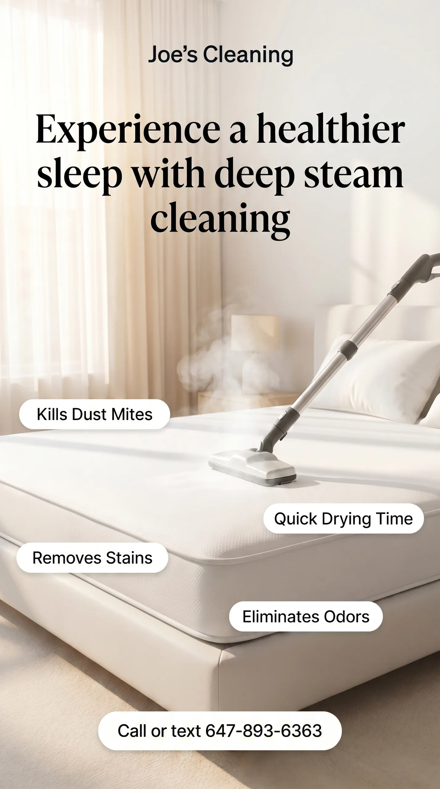 Mattress steam cleaning